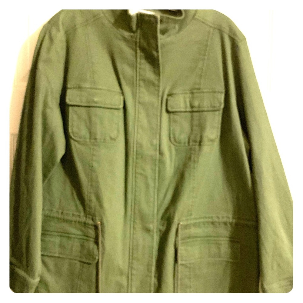 Brand New army green jacket with pull string.